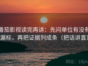番茄影视读完再讲：先问单位有没有漏标，再把证据列成条（把话讲直）