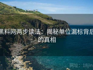 黑料网两步读法：揭秘单位漏标背后的真相