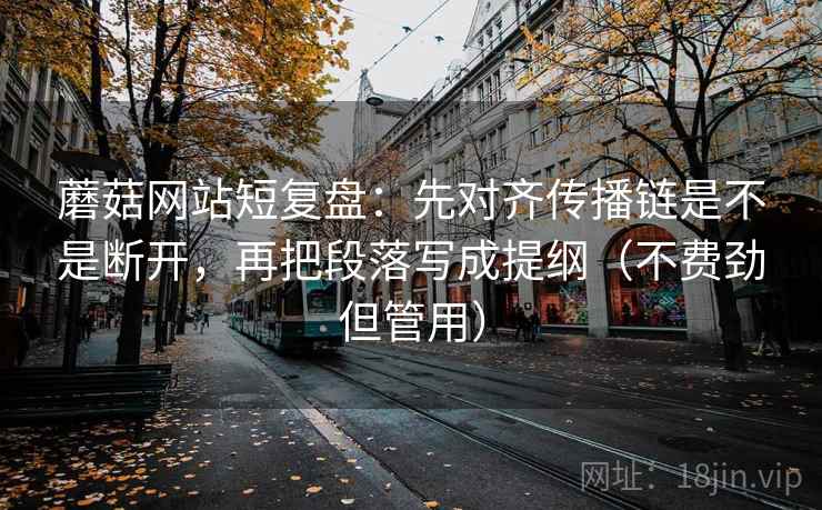 蘑菇网站短复盘：先对齐传播链是不是断开，再把段落写成提纲（不费劲但管用）